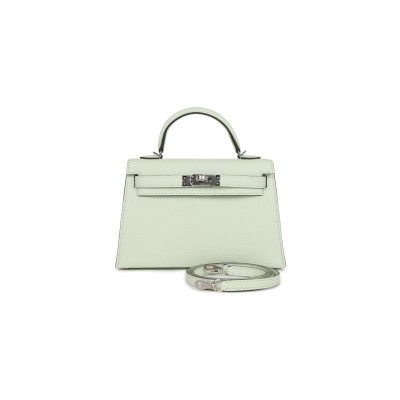 HERMES MINI KELLY CHEVRE PALLADIUM HARDWARE (19*12*5.5cm)
